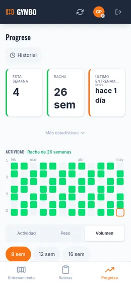 Gráficos de progreso y récords